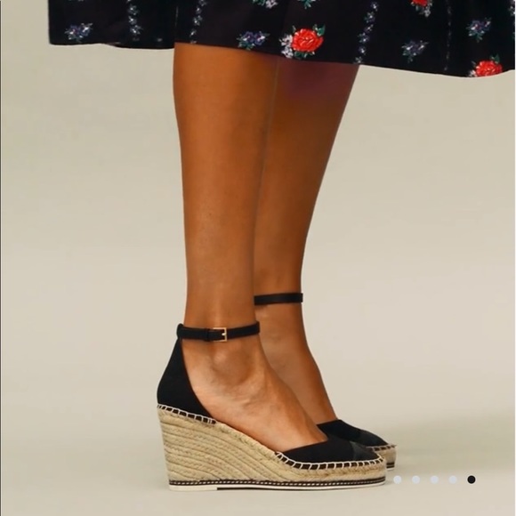 TORY BURCH COLOR-BLOCK ESPADRILLE WEDGE - Picture 1 of 8